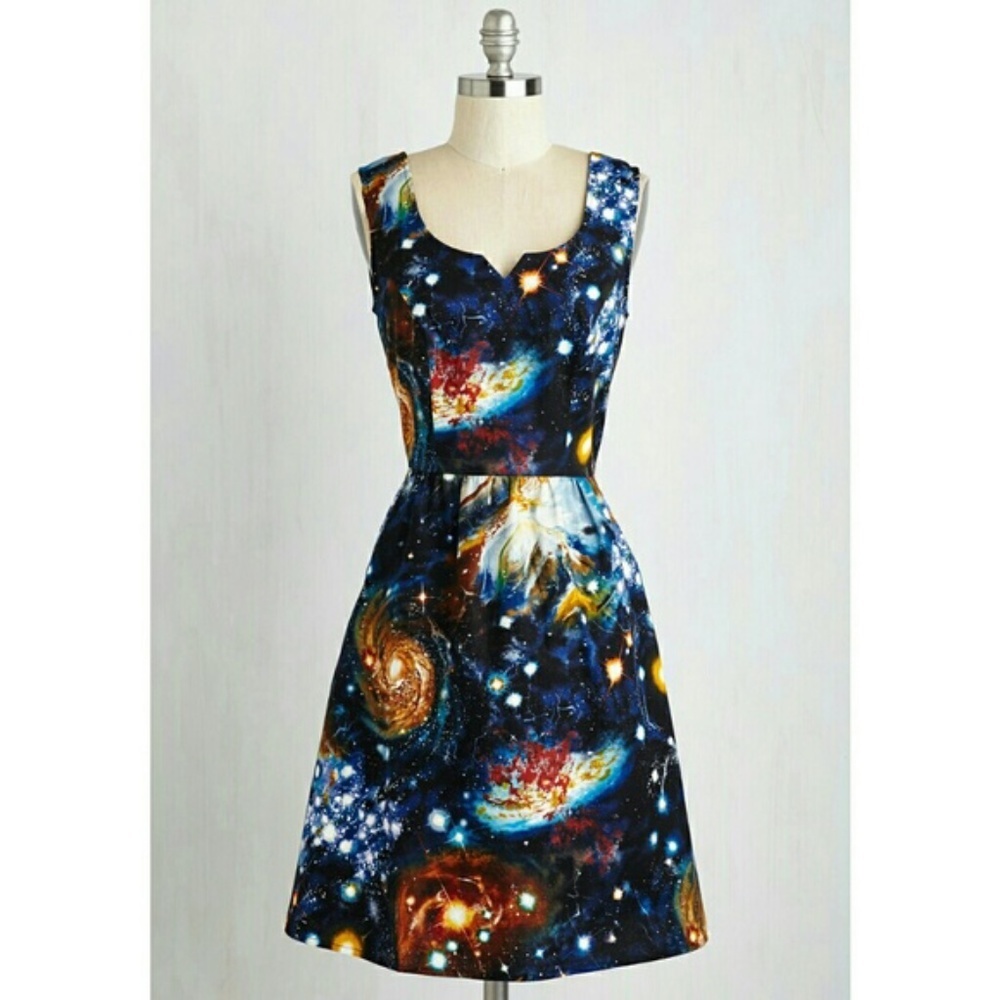 Modcloth "The Way I Galaxy It"  Fit and Flare Dress